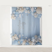 It's a Boy Blue Baby Balloon Arch Backdrop  タペストリー (正面)
