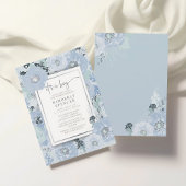 It's A Boy Blue Floral Baby Shower  招待状