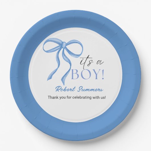 It's a Boy Blue Ribbon ペーパープレート (正面)