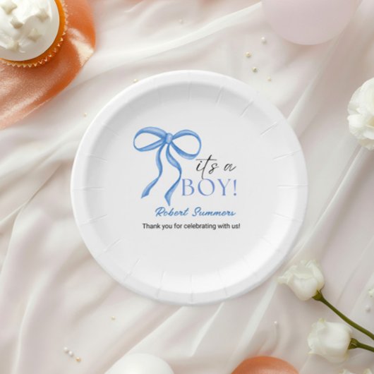 It's a Boy Blue Ribbon ペーパープレート