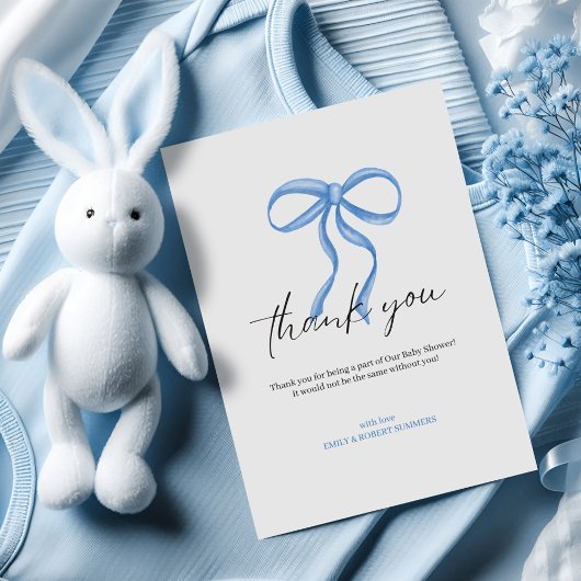 It's a Boy Blue Ribbon Thank You Card サンキューカード