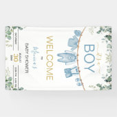 It's A Boy Blue Watercolor Baby Shower Welcome 横断幕 (横)
