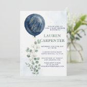 Its a Boy Celebration Navy Blue Balloon Baby Showe 招待状 (スタンド正面)