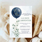 Its a Boy Celebration Navy Blue Balloon Baby Showe 招待状