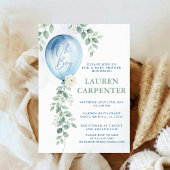 Its a Boy Celebration Navy Blue Balloon Baby Showe 招待状