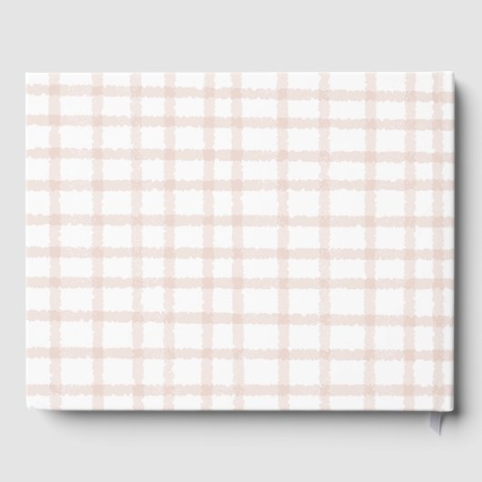 It's a Boy! Cute Brown Gingham Baby Shower ゲストブック (裏面)