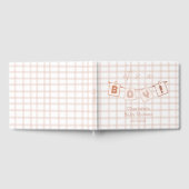 It's a Boy! Cute Brown Gingham Baby Shower ゲストブック (全面)