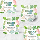 It's a Boy Dinosaur Baby Shower  スクエアシール