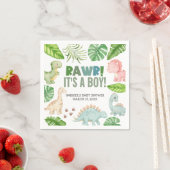 It's a Boy Dinosaur Baby Shower スタンダードカクテルナプキン (インサイチュ)