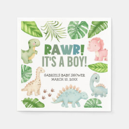 It's a Boy Dinosaur Baby Shower スタンダードカクテルナプキン