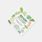 It's a Boy Dinosaur Baby Shower スタンダードカクテルナプキン (角)