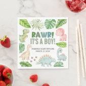 It's a Boy Dinosaur Baby Shower スタンダードランチョンナプキン (インサイチュ)