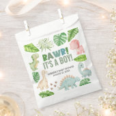 It's a Boy Dinosaur Baby Shower フェイバーバッグ (クリップ留めされた状態)