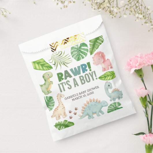 It's a Boy Dinosaur Baby Shower フェイバーバッグ (封をした状態)