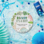 It's a Boy Dinosaur Baby Shower ペーパープレート (パーティー)