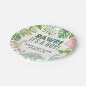 It's a Boy Dinosaur Baby Shower ペーパープレート (アングル)