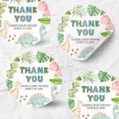 It's a Boy Dinosaur Baby Shower  ラウンドシール