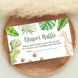 It's a Boy Dinosaur Baby Shower Diaper Raffle エンクロージャーカード