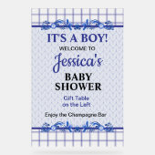 It's A Boy Elegant Blue Baby Shower アクリルサイン (正面)