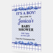 It's A Boy Elegant Blue Baby Shower アクリルサイン (傾斜)