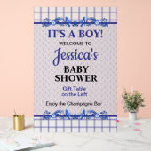 It's A Boy Elegant Blue Baby Shower アクリルサイン (ウェディング)