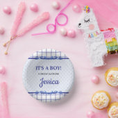 It's A Boy Elegant Blue Baby Shower ペーパーボウル (パーティー)