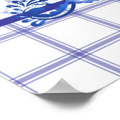 It's A Boy Elegant Blue Baby Shower ポスター (角)