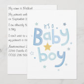 It's a boy, geboortekaart シーズンカード (正面/裏面)