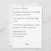 It's a boy, geboortekaart シーズンカード (裏面)