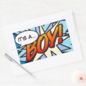 IT'S A BOY Genderおもしろいレトロ漫画本 長方形シール (封筒)