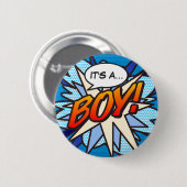 IT'S A BOY Gender漫画ブックアートポップ・アートの 缶バッジ (正面&裏面)