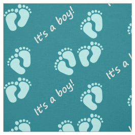 It's a boy! Kindermotive Babyfüße Baby blau türkis ファブリック