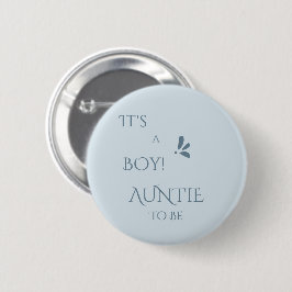 It's A Boy! Minimalism Pastel Blue Auntie-to-be 缶バッジ