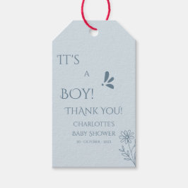 It's A Boy! Minimalism Pastel Blue Baby Shower ギフトタグ
