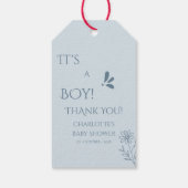 It's A Boy! Minimalism Pastel Blue Baby Shower ギフトタグ (裏面)