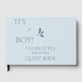 It's A Boy! Minimalism Pastel Blue Baby Shower ゲストブック (正面)