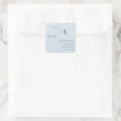 It's A Boy! Minimalism Pastel Blue Baby Shower スクエアシール (バッグ)