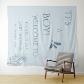 It's A Boy! Minimalism Pastel Blue Baby Shower タペストリー (インサイチュ(横))