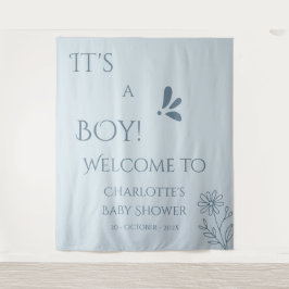 It's A Boy! Minimalism Pastel Blue Baby Shower タペストリー