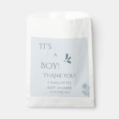 It's A Boy! Minimalism Pastel Blue Baby Shower フェイバーバッグ (正面)