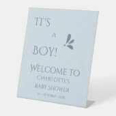 It's A Boy! Minimalism Pastel Blue Baby Shower 台座サイン (正面)