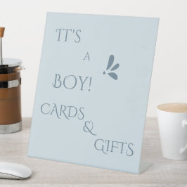 It's A Boy! Minimalism Pastel Blue Cards & Gifts 台座サイン