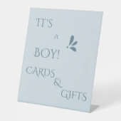 It's A Boy! Minimalism Pastel Blue Cards & Gifts 台座サイン (正面)