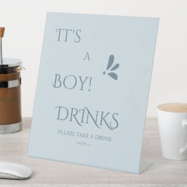It's A Boy! Minimalism Pastel Blue Drinks 台座サイン