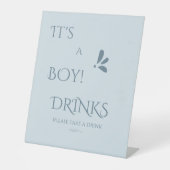It's A Boy! Minimalism Pastel Blue Drinks 台座サイン (正面)