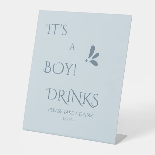 It's A Boy! Minimalism Pastel Blue Drinks 台座サイン (正面)
