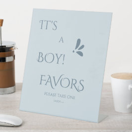 It's A Boy! Minimalism Pastel Blue Favors 台座サイン