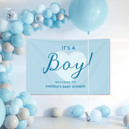 Its a Boy Modern Baby Shower 横断幕