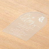 It's A Boy Modern Minimal Butterfly Baby Shower アクリル招待状 (レイダウン)