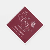 It's A Boy Modern Minimal Butterfly Baby Shower スタンダードランチョンナプキン (角)